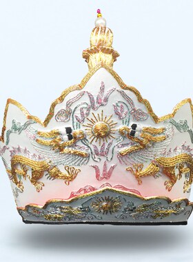 普舵毗卢帽法师帽五佛冠法会用品僧帽纯手工刺绣带铁皮桶