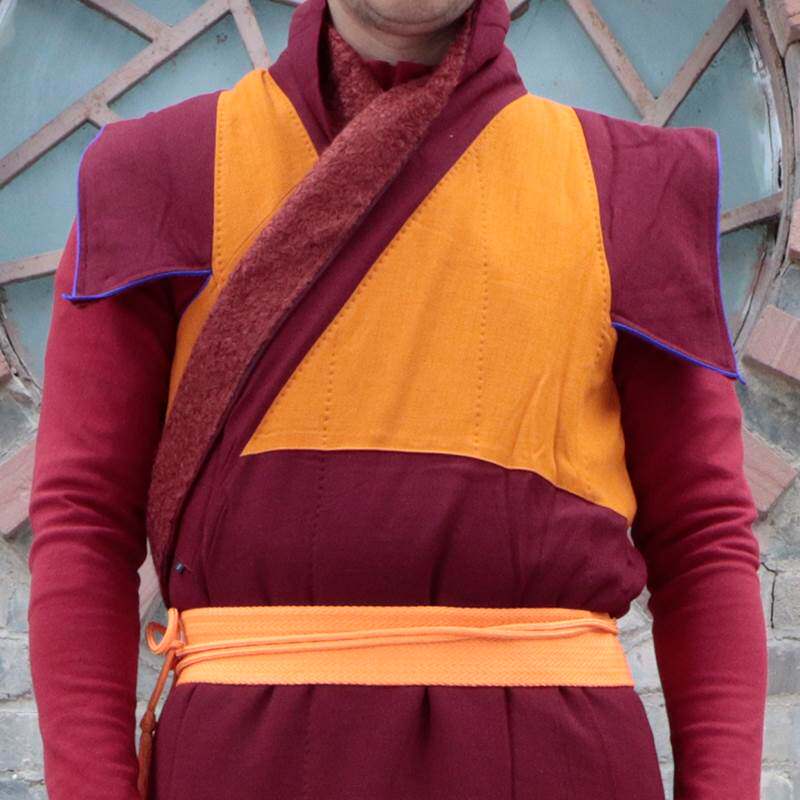 藏族喇嘛服装藏式长袍衣服长款加厚东嘎坎肩冬季保暖居士服僧衣
