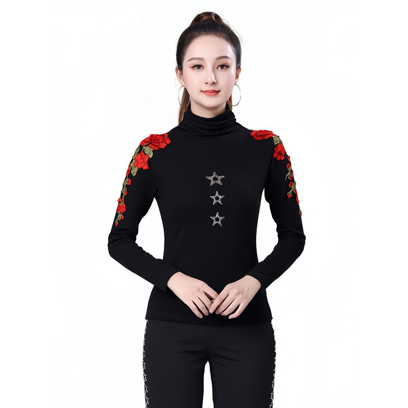 特价秋冬新款拉丁舞上衣女长袖吉特巴摩登舞交谊舞广场舞演出练功