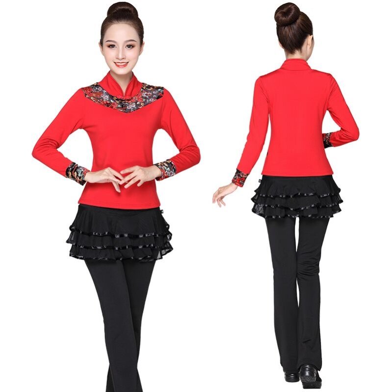 特价秋冬广场舞服装加绒加厚套装长袖舞蹈服成人女练习表演服两件