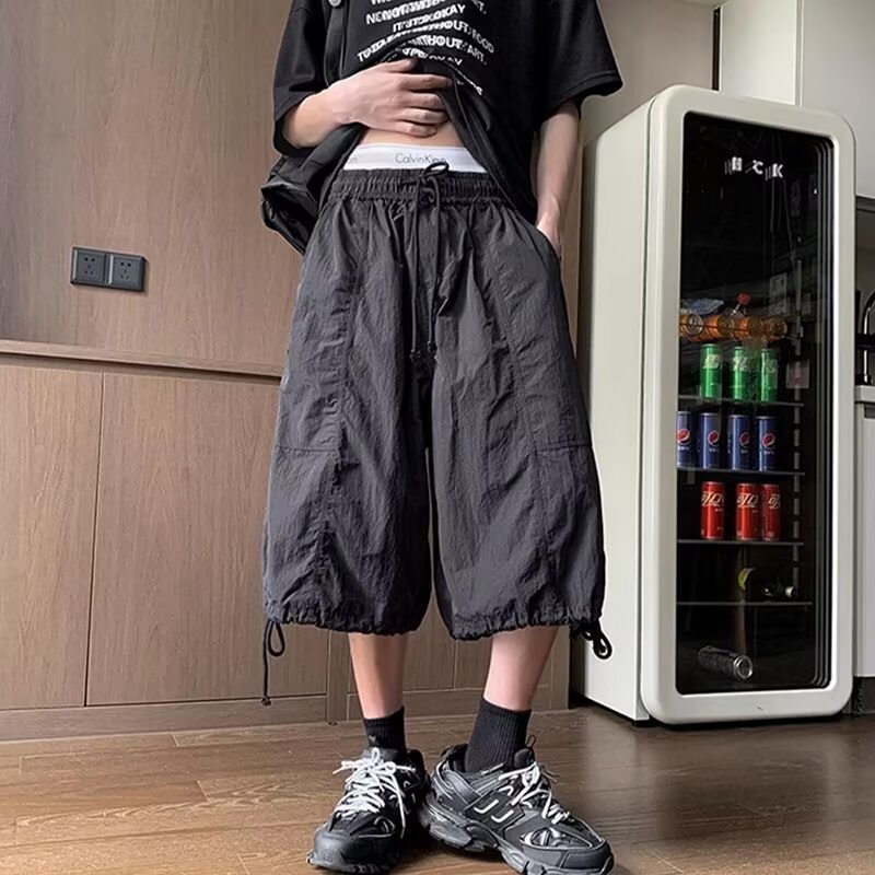 男童裤子夏季薄款工装短裤儿童夏款中裤男孩七分裤宽松速干休闲裤