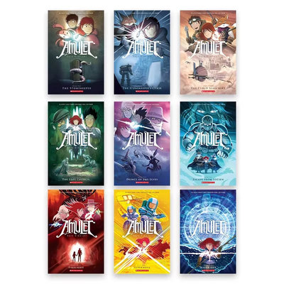 【自营】预售 护身符 1-9 全彩漫画礼盒装 Amulet 9册 英文原版 神奇宝贝 少年漫画绘英语游戏动漫图画 冒险男孩 青少年图书奖