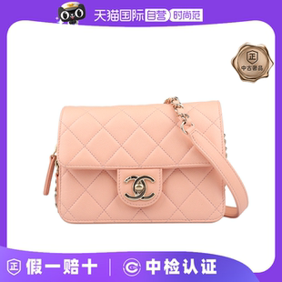 WALLET 中古9新香奈兒LIKE FLAP粉荔枝皮AS3002斜挎包 自營(yíng)