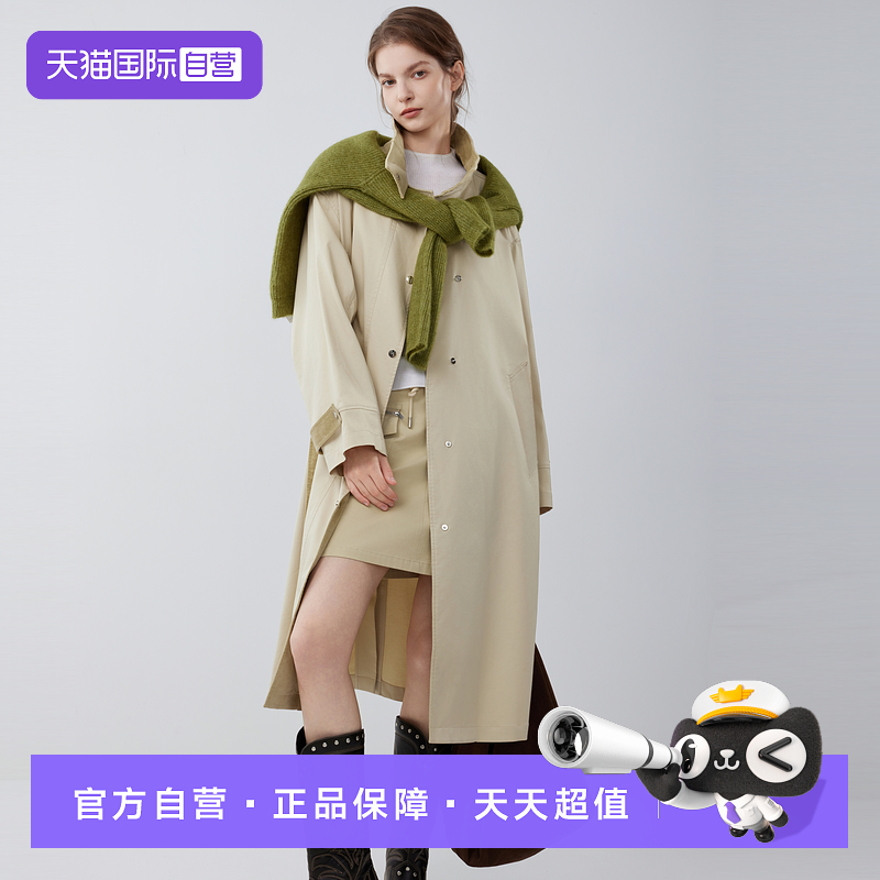 ELLE灯芯绒立领廓形风衣