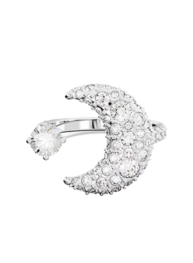 Swarovski/施华洛世奇潮流百搭 月亮开口戒指原创镀金合金