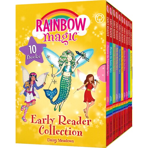 【自营】Rainbow Magic Early Readers 彩虹魔法仙子2级读物 10册盒装 英文原版全彩桥梁书 英语课外读物 生日仙子 睡衣派对仙子