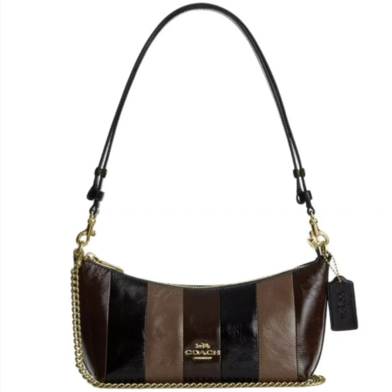 COACH蔻驰单肩包多色拼接中号