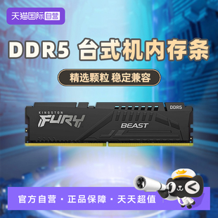 【自营】金士顿骇客神条ddr5马甲台式机6000 16g/32g内存套条游戏
