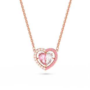 【自营】Swarovski/施华洛世奇Gema 520多巴胺半心贴贴项链锆石