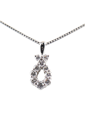 日本进口商品群镶钻石项链