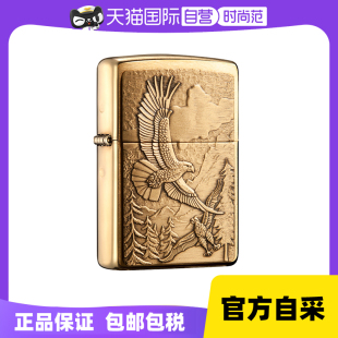 原装 美版 ZIPPO官方正品 在册打火机贴章仿古铜高山鹰送礼 自营