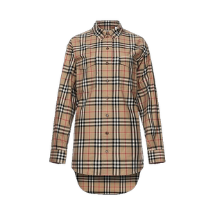 【自营】BURBERRY/博柏利女士中长款宽松版休闲长袖衬衫 8022285