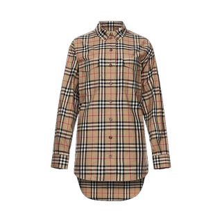 【自营】BURBERRY/博柏利女士中长款宽松版休闲长袖衬衫 8022285