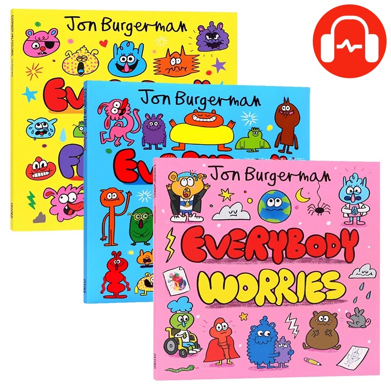 【自营】牛津3册 人人都有身体/情绪/焦虑 英文原版Everybody Has a Body/Feelings/Worries幼儿英语早教启蒙图画书亲子趣味故事书