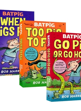 【自营】Batpig When Pigs Fly Too Pig to Fail Go Pig 蝙蝠猪 3册 章节书 全彩漫画 幽默搞笑 少儿课外图画书 英文原版进口图书
