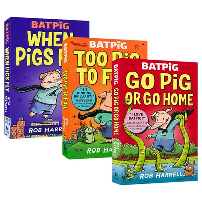 【自营】Batpig When Pigs Fly Too Pig to Fail Go Pig 蝙蝠猪 3册 章节书 全彩漫画 幽默搞笑 少儿课外图画书 英文原版进口图书