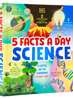 【自营】DK每天5个科学事实每天学习英文原版5 Facts a Day Science A Little Bit of Learning Every Day精装图解英语科普书籍