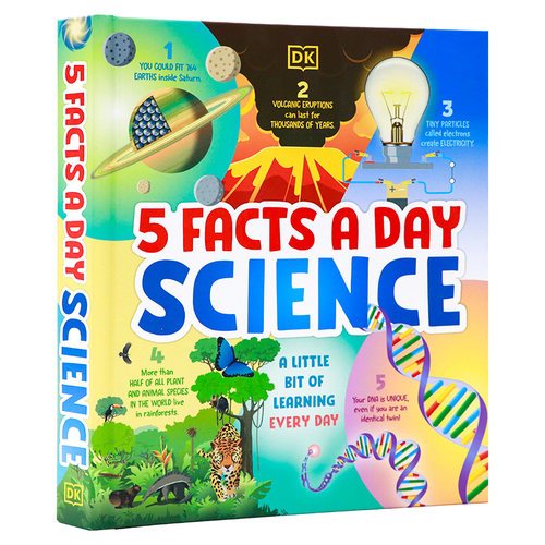 【自营】DK每天5个科学事实每天学习英文原版5 Facts a Day Science A Little Bit of Learning Every Day精装图解英语科普书籍
