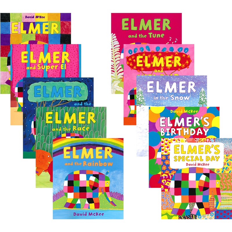 【自营】David Mckee Elmer  Stories 花格子大象艾玛 儿童经典绘本 吴敏兰书单 图画故事书 英语早教启蒙 英文原版进口图书