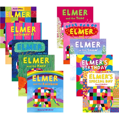 【自营】David Mckee Elmer  Stories 花格子大象艾玛 儿童经典绘本 吴敏兰书单 图画故事书 英语早教启蒙 英文原版进口图书