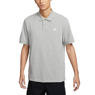 Nike耐克男子翻领针织衫夏运动灰色短袖POLO衫FN3895-063