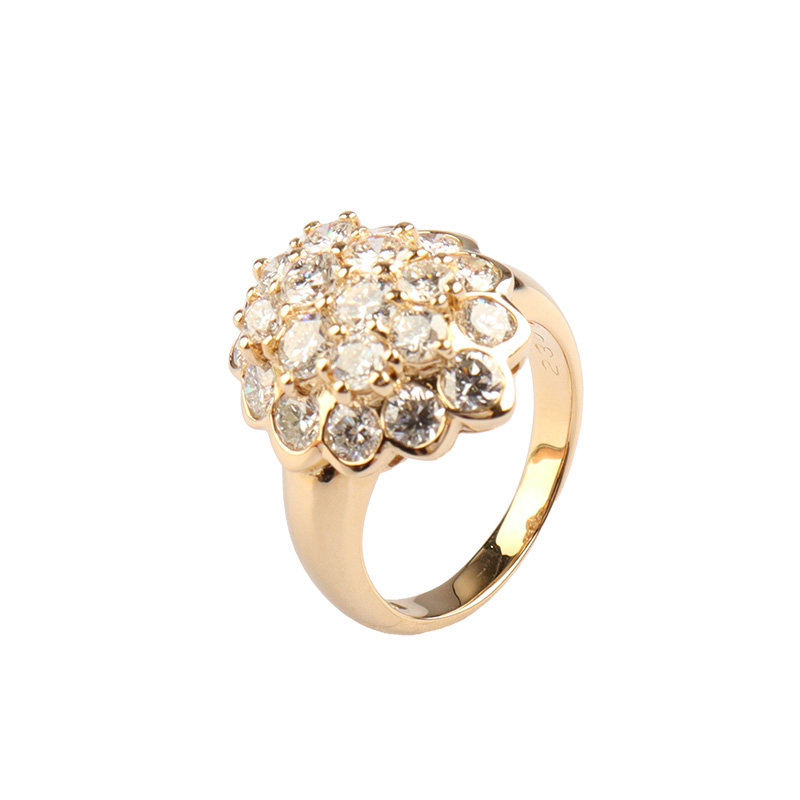 【自营】中古95新日本进口商品群镶钻石K18黄金49号戒指