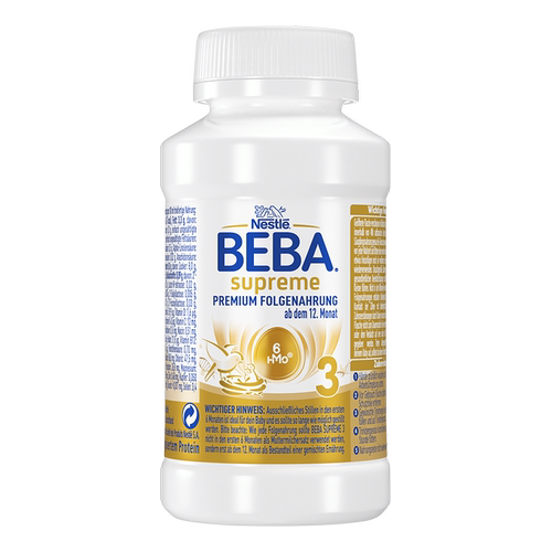 【自营】德国雀巢BEBA贝巴至尊水奶液态奶3段12瓶*200ml 1岁+