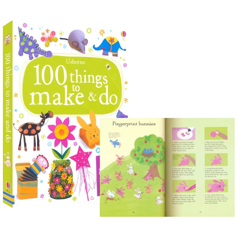 【自营】100 Things to Make & Do 尤斯伯恩 100件必做手工绘画 儿童手工剪纸绘画装饰建造创造力想象力启蒙 英文原版进口图书