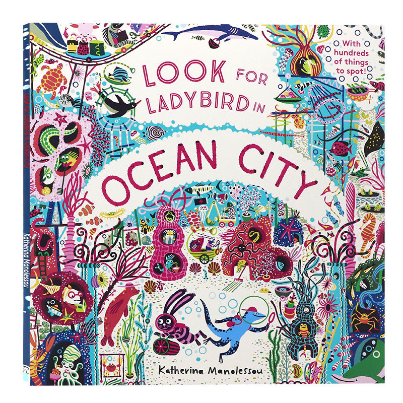 【自营】疯狂海洋城英文原版绘本Look for ladybug in Ocean City儿童趣味益智思想启蒙图画书看视觉观察绘本亲子趣味阅读进口书籍