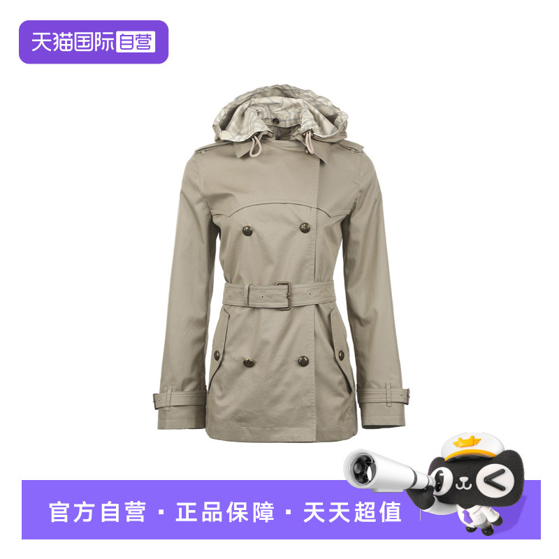 【自营】BURBERRY/博柏利女士FW26拆卸式连帽短款长袖风衣外套