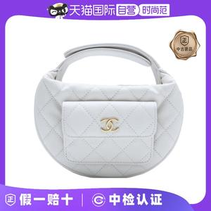 【自营】中古99新Chanel/香奈儿手拿包23B呼啦圈月牙包MIni镭射标