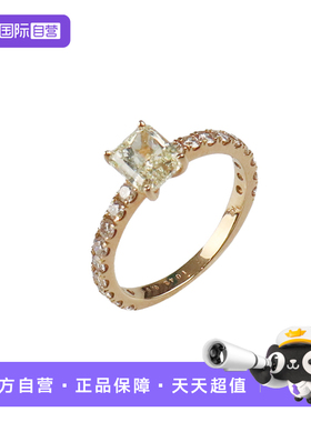 【自营】中古「9.5新」日本进口商品方形切工钻石戒指750黄金51号