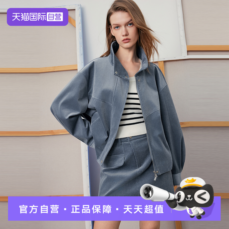 ELLE法式灯芯绒廓形短外套