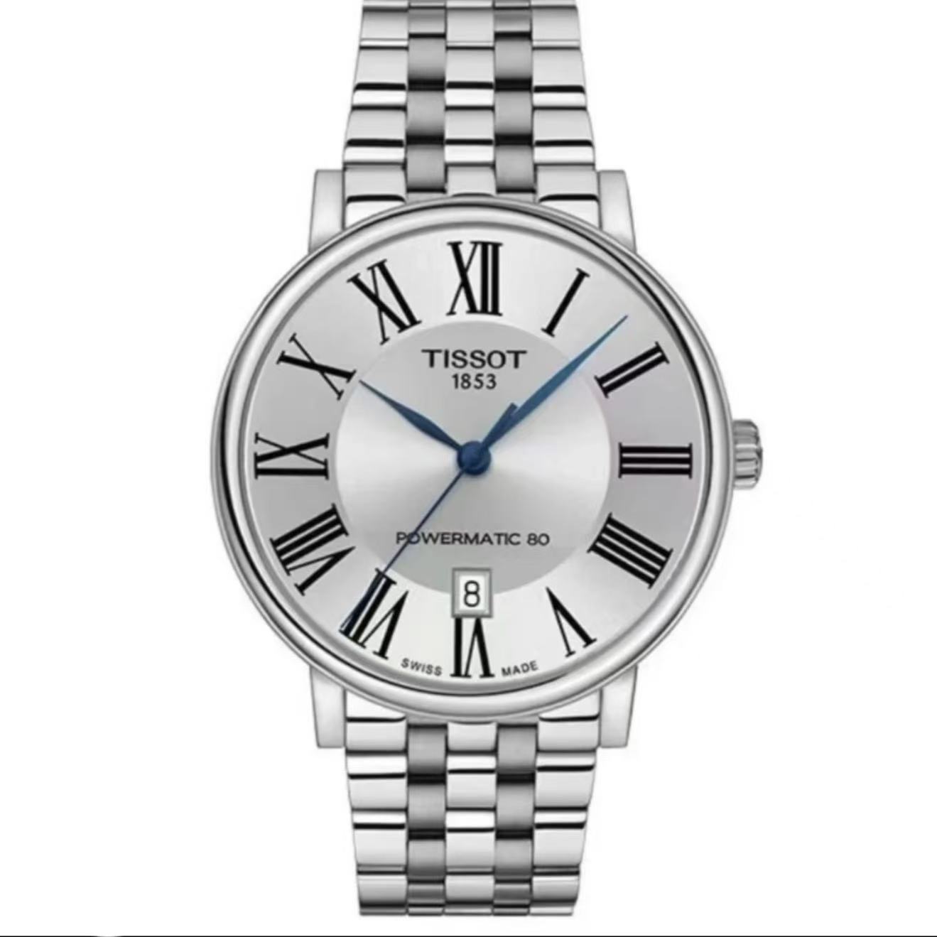 【自营】中古99新天梭/卡森臻我/80机芯/40mm/白盘罗马刻/男表