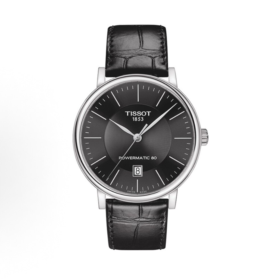 【自营】中古99新天梭/卡森臻我/40mm/80机芯/黑盘皮带/男士手表