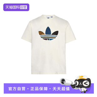 T恤 LOGO短袖 adidas阿迪达斯三叶草三条纹拼接式 KW5670 自营