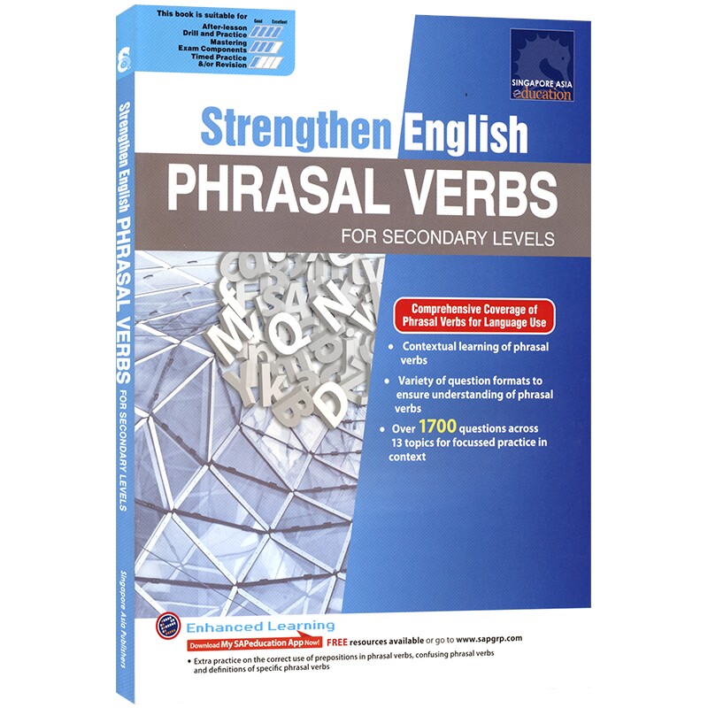 【自营】SAP Strengthen English Phrasal Verbs For Secondary Levels 新加坡教辅 初中英语动词短语训练集 英语强化英文原版进口