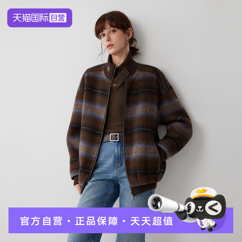 ELLE羊驼毛绵羊毛双面呢大衣