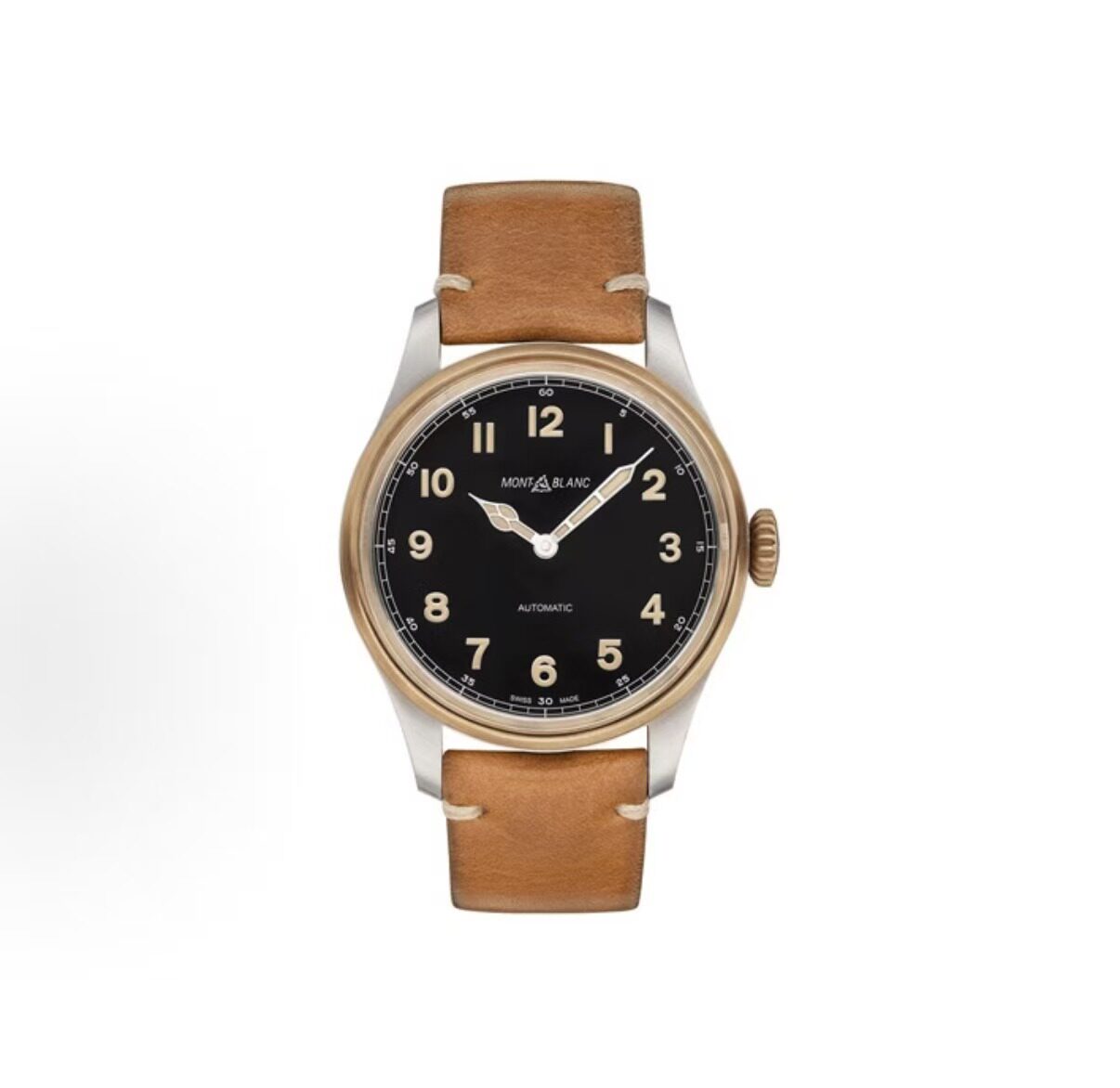 【自营】中古99新万宝龙/1858系列/44mm/黑盘皮带/男表 复古