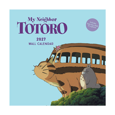 【自营】预售 吉卜力工作室 龙猫 2027年挂历 英文原版 2027 Wall Cal: Studio Ghibli My Neighbor Totoro