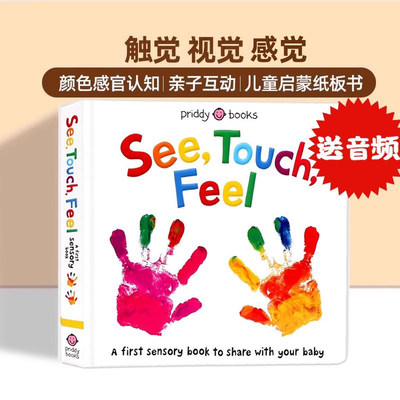 【自营】See Touch Feel 英文原版绘本触觉视觉感官认知触摸书 A First Sensory Book幼儿童早教启蒙英语读物亲子互动书内附小镜子
