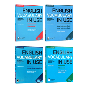 【自营】原版进口English grammar in Use剑桥英语词汇学习工具书初中高级4本英文英式英语教材english vocabulary in use