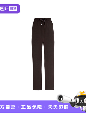 【自营】adidas阿迪达斯女高腰运动休闲喇叭裤咖色针织长裤KH2705