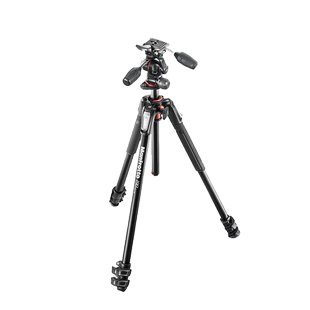 【自营】曼富图/Manfrotto MK190XPRO3-3W 190系列铝合金三节三脚架三维云台套装配XPRO三维云台多角度拍摄