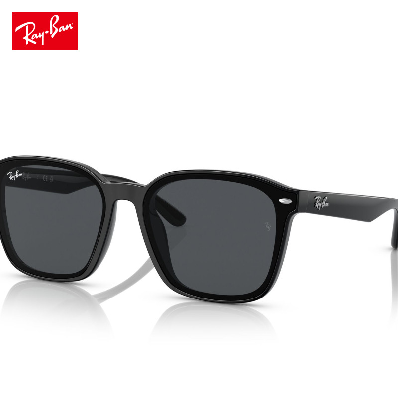 【自营】RayBan雷朋 镜面Logo 长方形 太阳眼镜  黑色 0RB4392D