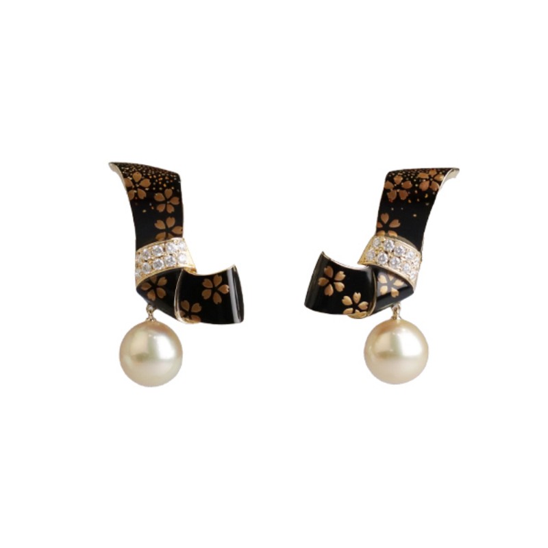 中古MIKIMOTO御木本蝴蝶结耳环