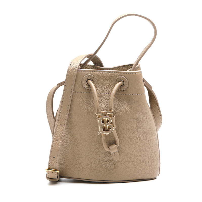 burberry/博柏利女士tb标识牛皮革迷你水桶包单肩斜挎包
