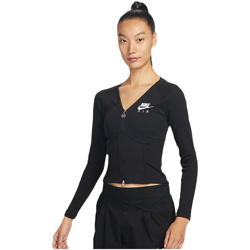 【自营】NIKE耐克女子修身短款瑜伽服紧身长袖鱼骨上衣FD2377-010