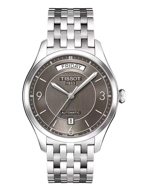 【自营】中古99新天梭1853/星期日历显示/唯意双历/39mm/灰盘钢带