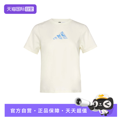 【自营】adidas阿迪达斯白色简约修身半截袖女运动短袖T恤 KS2872